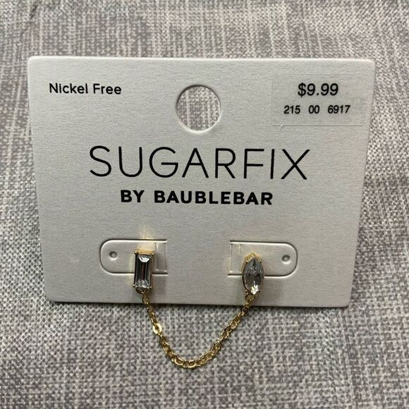 SUGARFIX by BaubleBar Crystal Link Earring Chain - Picture 3 of 8